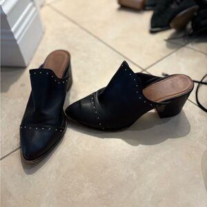 Elegant Black Studded Women's Mules